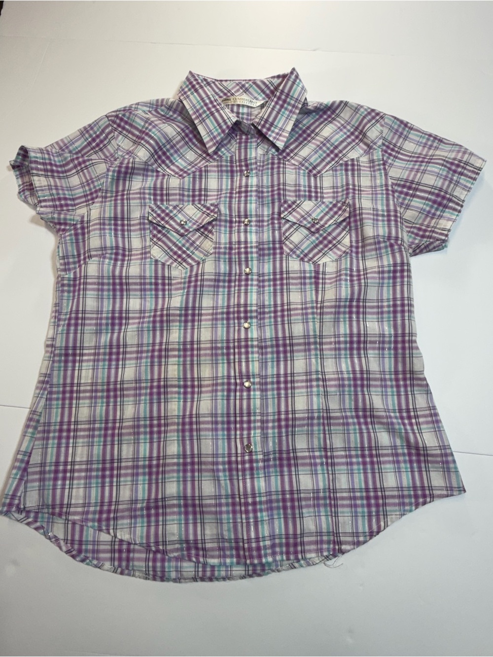 Cumberland Outfitters Western Snap Plaid Shirt L
